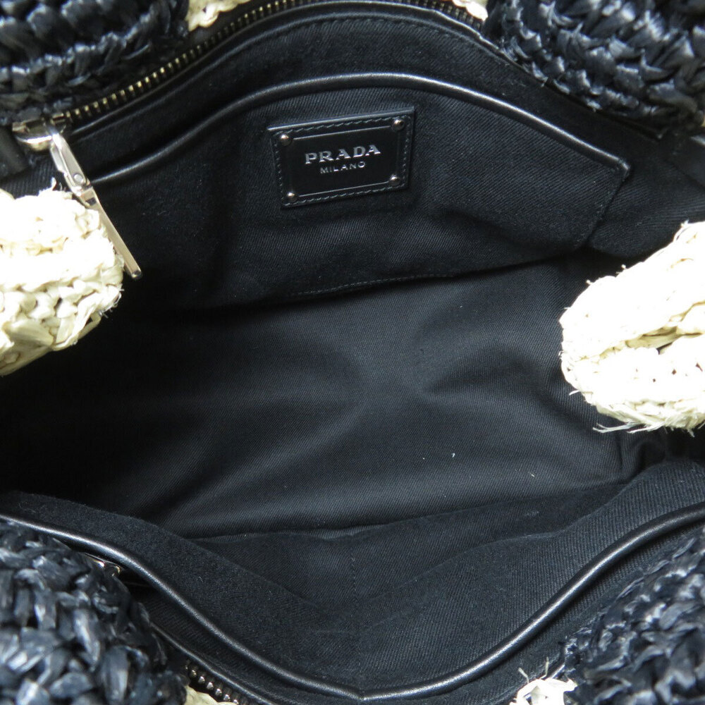 Prada Logo Handbag Raffia - Picture 5 of 11
